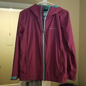 Fuschia Columbia rain jacket